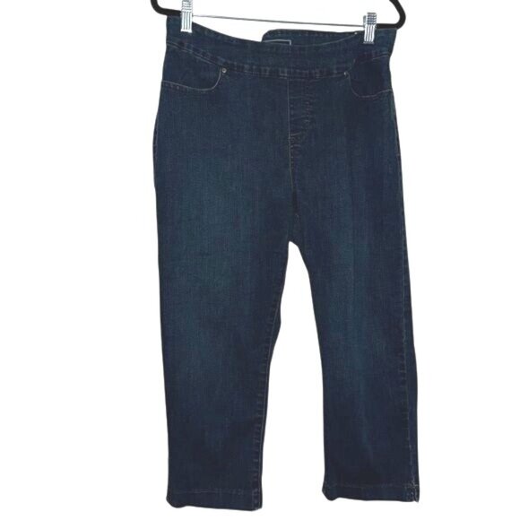 Lee Platinum Label Womens Capri Jeans Size 12 Medium Dark Wash Made In Vietnam - Picture 1 of 9